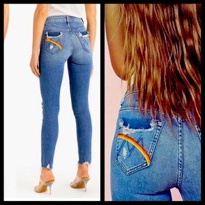 MOTHER ~ Denim The High Waisted Looker Ankle Chew JEANS ~ Learning To HULA Sz29
